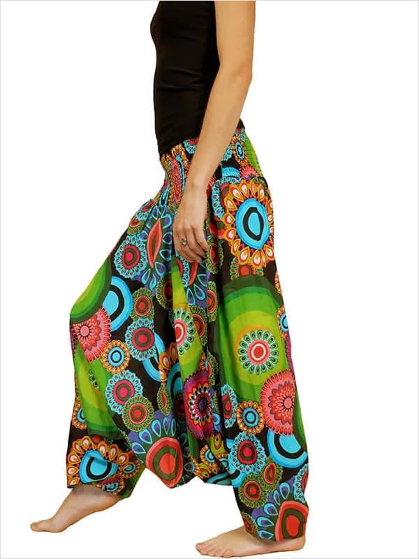 Saroual multicolore été style hippie