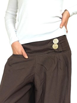 Pantalon ethnique chic grande taille Choco - Sati