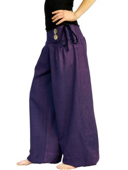 Pantalon ethnique chic grande taille Violet - Sati