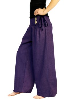 Pantalon ethnique chic grande taille Violet - Sati