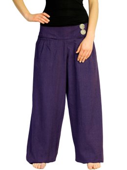 Pantalon ethnique chic grande taille Violet - Sati