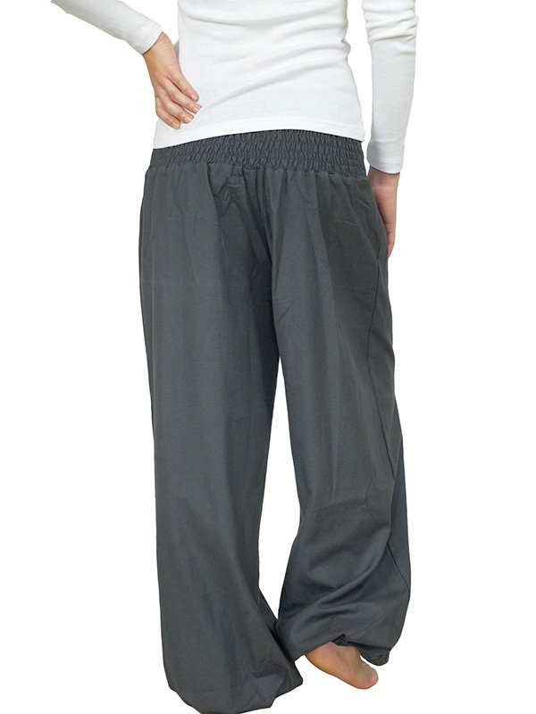 Pantalon ethnique chic grande taille Gris - Sati