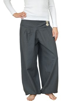 Pantalon ethnique chic grande taille Gris - Sati