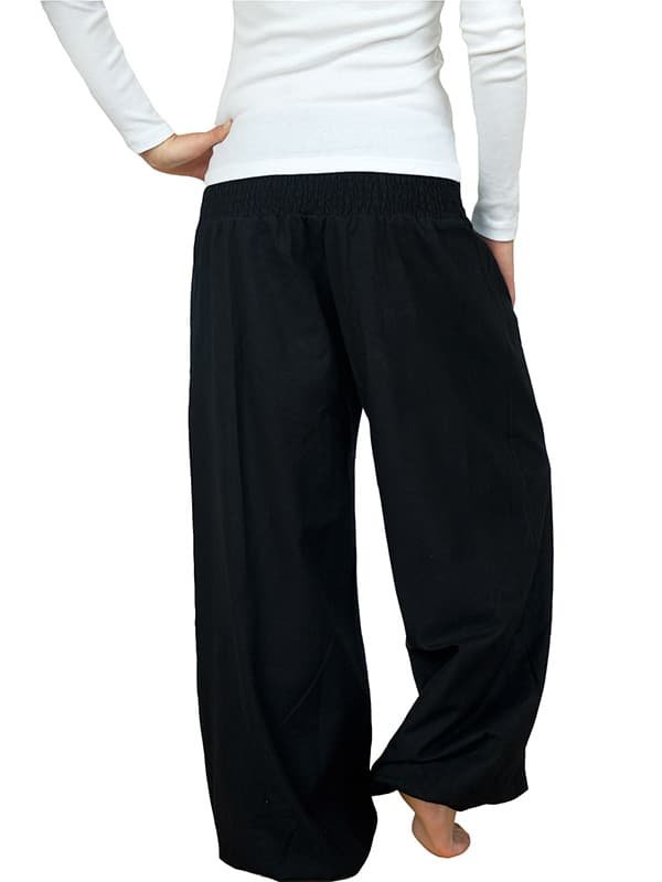 Pantalon ethnique chic grande taille Noir - Sati