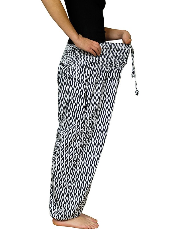 Pantalon sarouel femme chic blanc et noir - Shanka