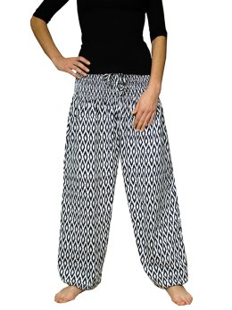 Pantalon sarouel femme chic blanc et noir - Shanka