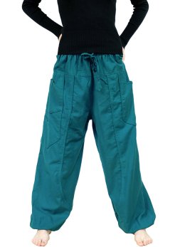 Pantalon sarouel femme Bleu pétrol - Akiro