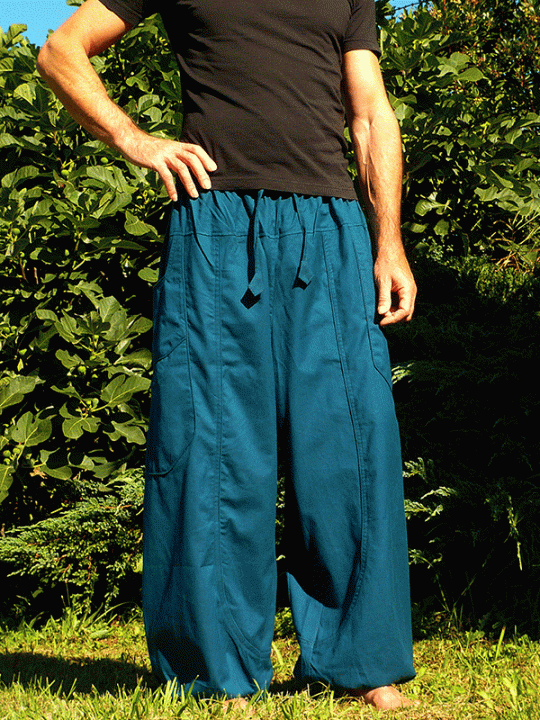 Pantalon sarouel homme Bleu pétrole - Akiro