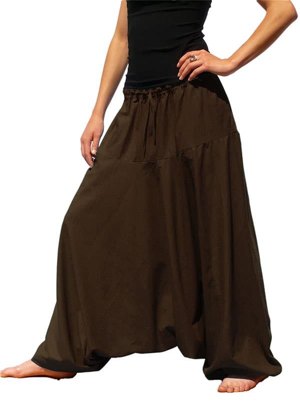 Sarouel femme grande taille et 2 longueurs - Sherpa Chocolat