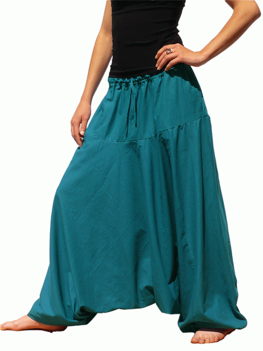 Sarouel femme grande taille - Sherpa Bleu Pétrol