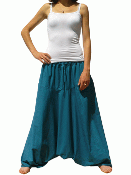 Sarouel femme grande taille et 2 longueurs - Sherpa Bleu Pétrol